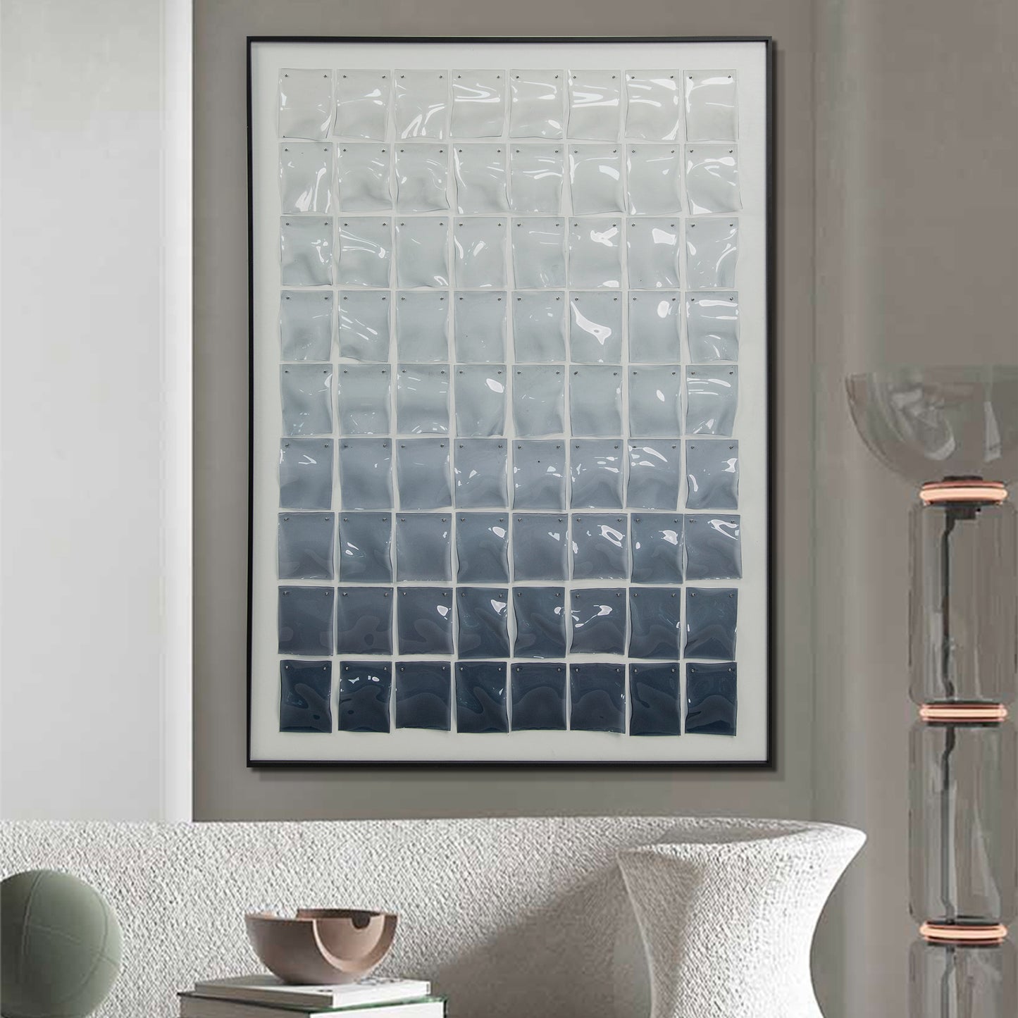 "Grey floating" 3D acrylic wall painting