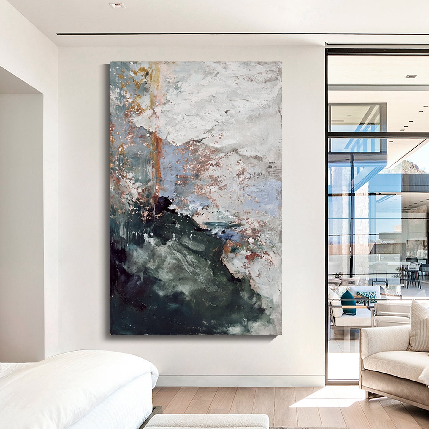Modern abstract wall art, hand-painted oil painting