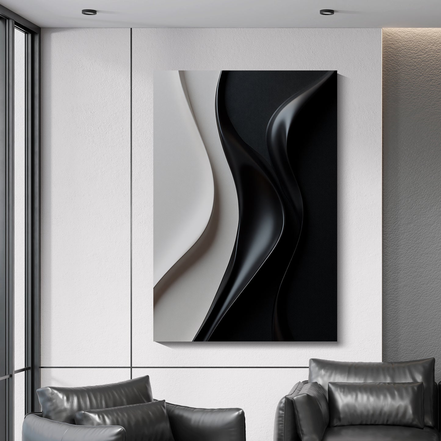 Beige and black Wall Sculptures, 3D Wood Wall Art, Minimalist Wall Hanging Home Decor