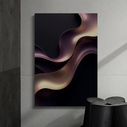 Black, purple and brown wall sculptures, 3D wooden wall art, simple wall decoration.