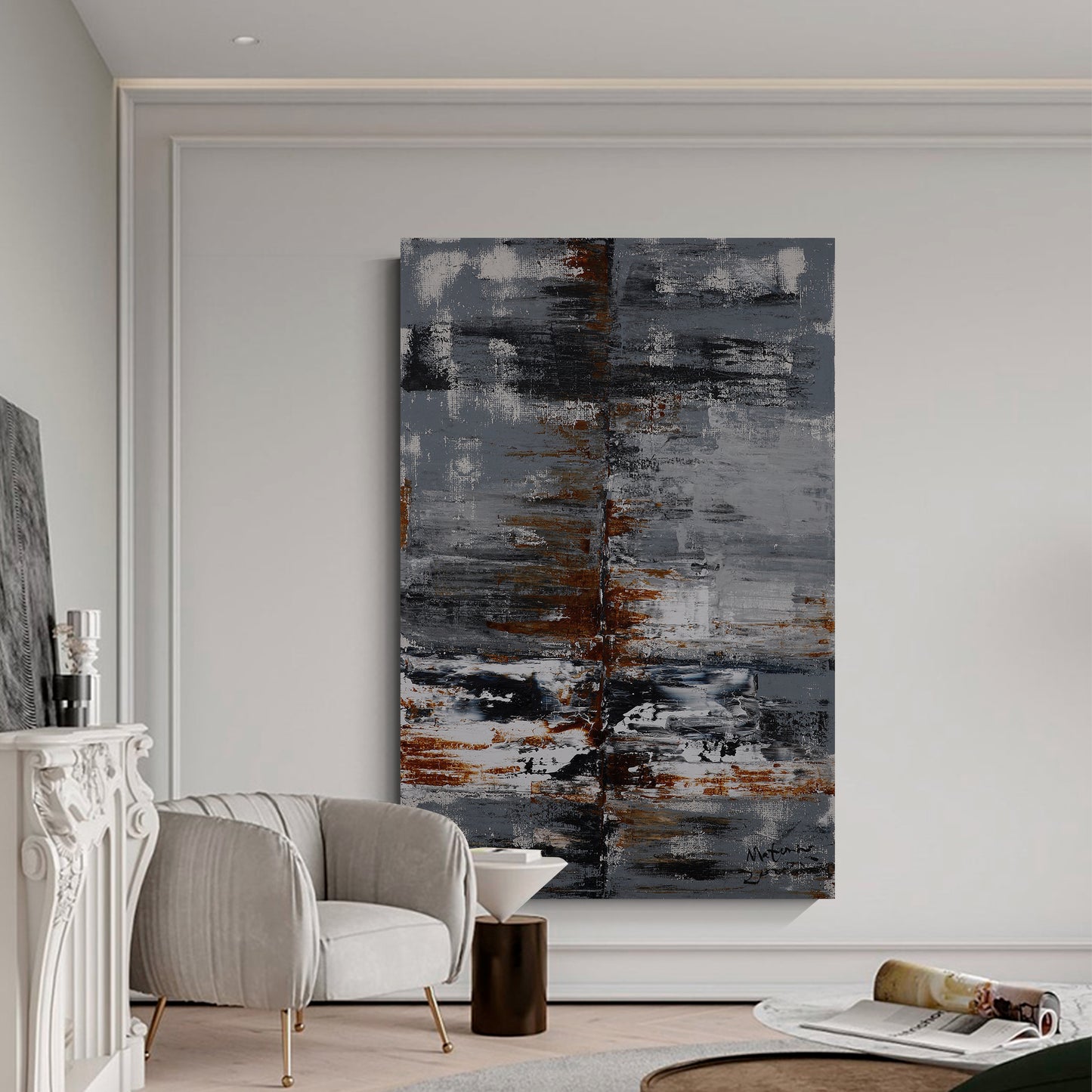 Modern abstract wall art, hand-painted oil painting