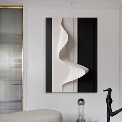Beige and black Wall Sculptures, 3D Wood Wall Art, Minimalist Wall Hanging Home Decor