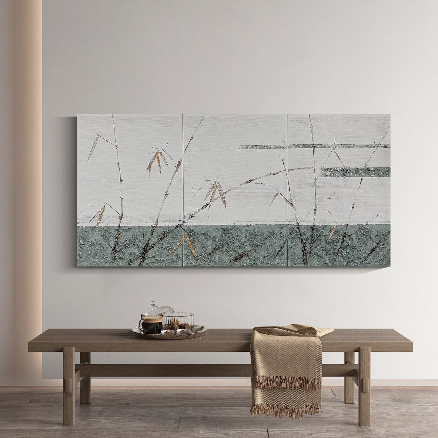 Banner modern abstract wall art, hand-painted oil painting