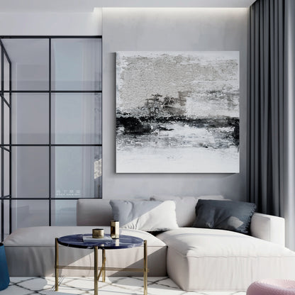 Black, white, and gray abstract hand painting