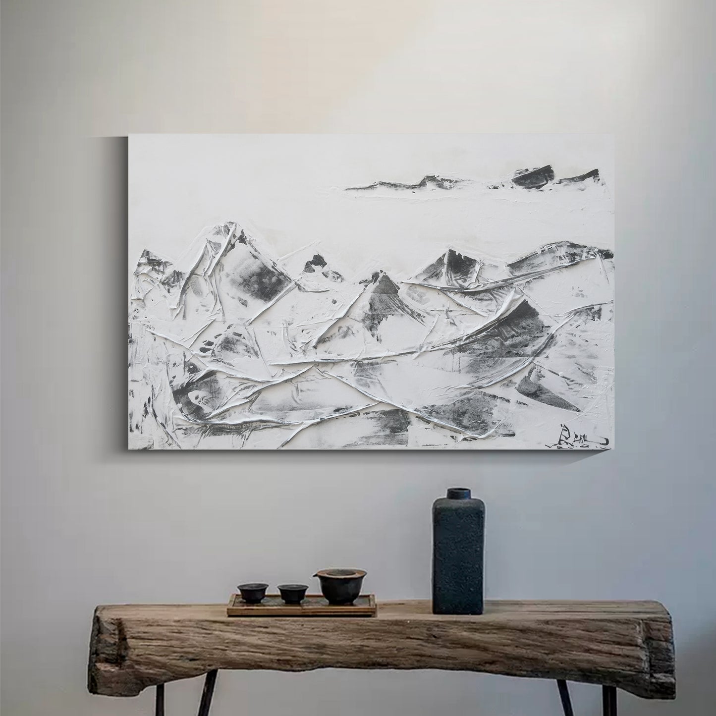 Banner modern abstract wall art, hand-painted oil painting