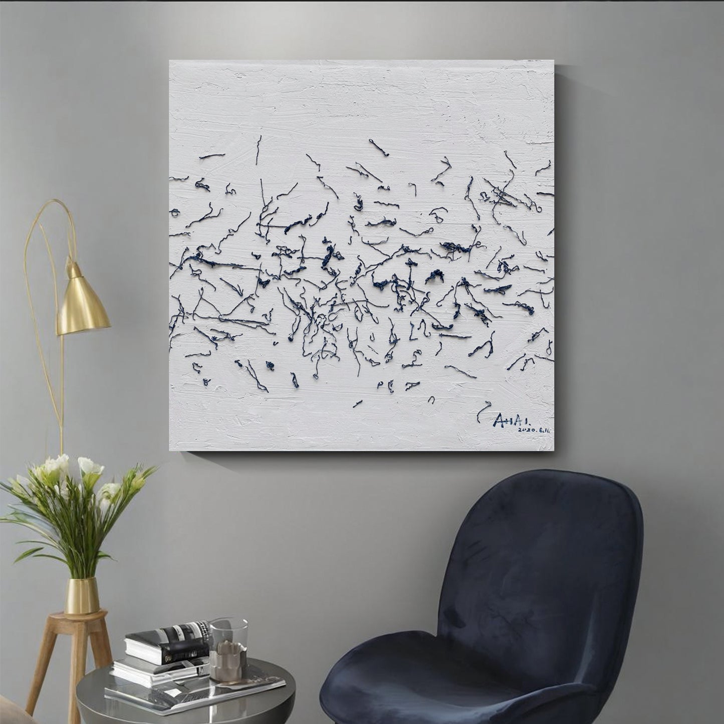 Modern abstract wall art, hand-painted oil painting