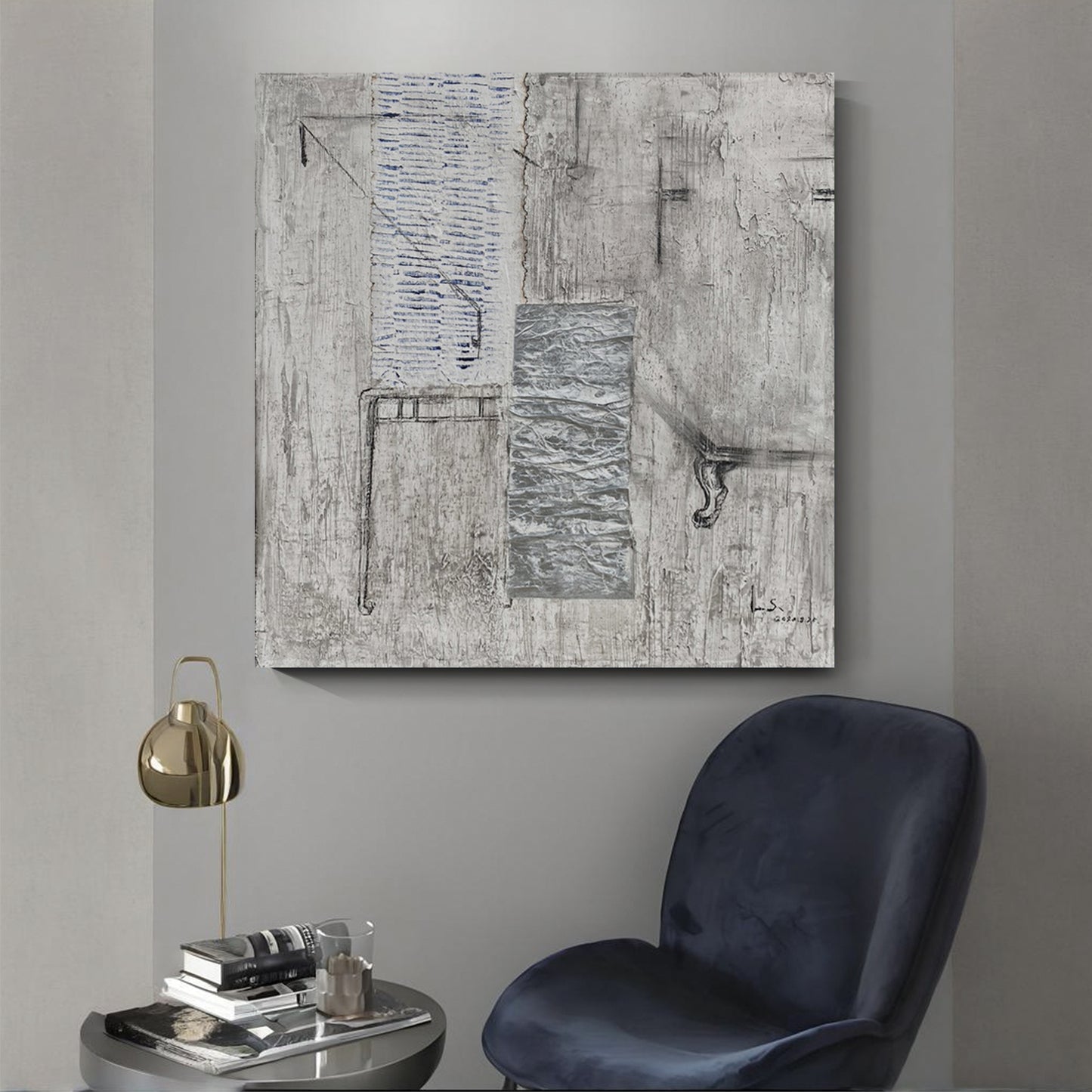 Modern abstract wall art, hand-painted oil painting