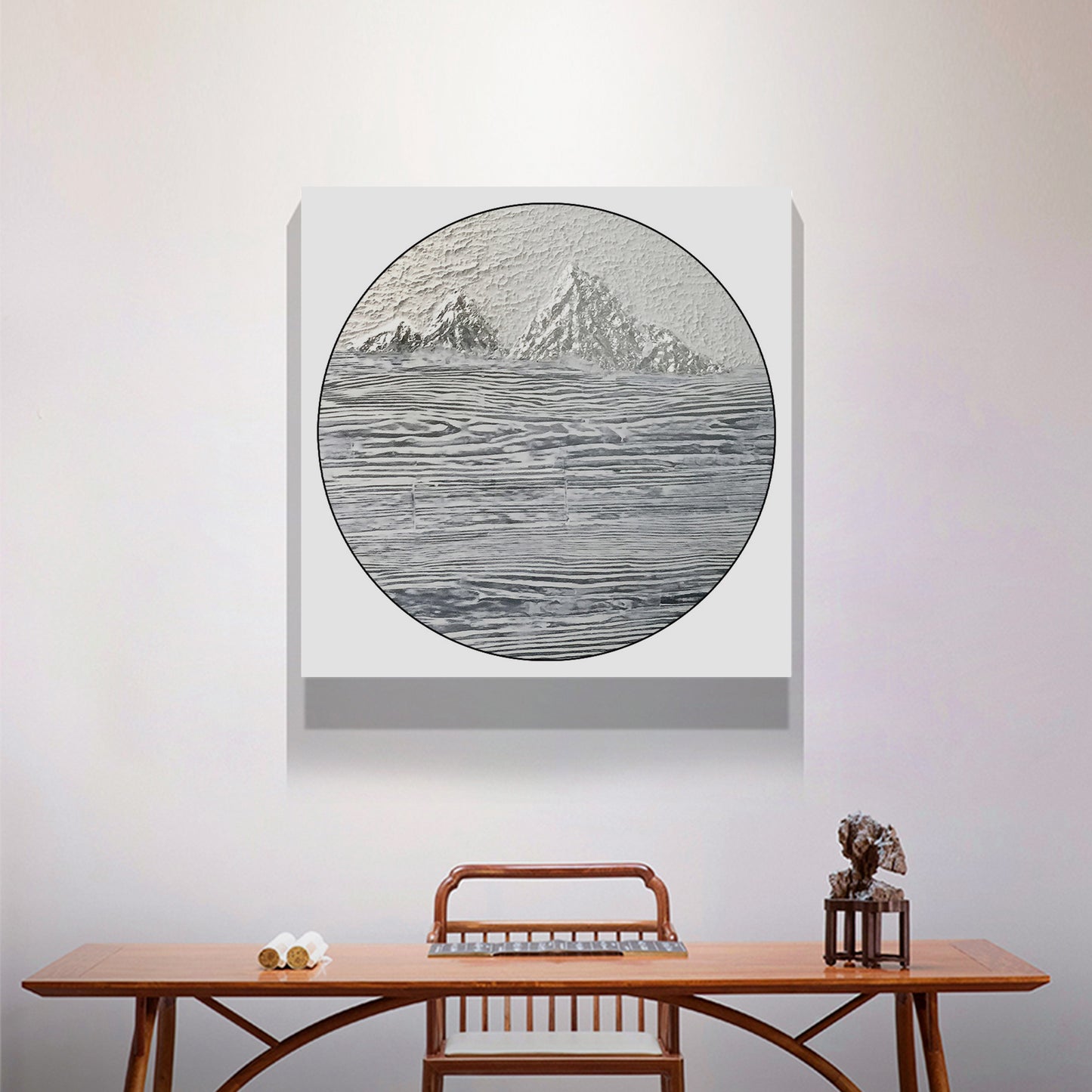 New Chinese style texture hand-painted oil painting