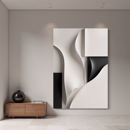 Beige and black Wall Sculptures, 3D Wood Wall Art, Minimalist Wall Hanging Home Decor