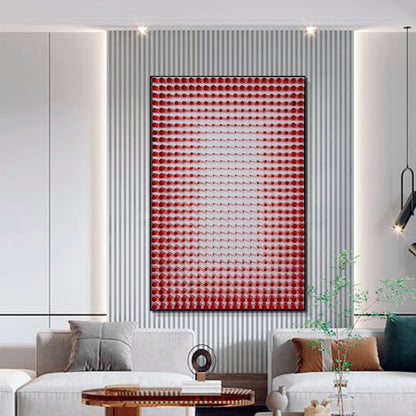 Red Acrylic cylinder installation art