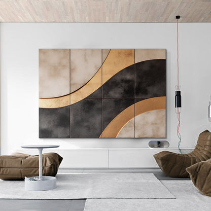 "Black gold" Wall Sculpture 3D Wood Wall Art