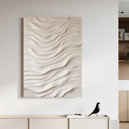 Beige Wall Sculptures, 3D Wood Wall Art, Minimalist Wall Hanging Home Decor