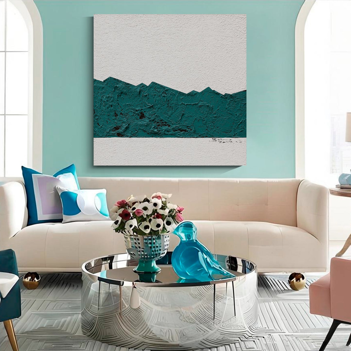 Modern abstract wall art, hand-painted oil painting