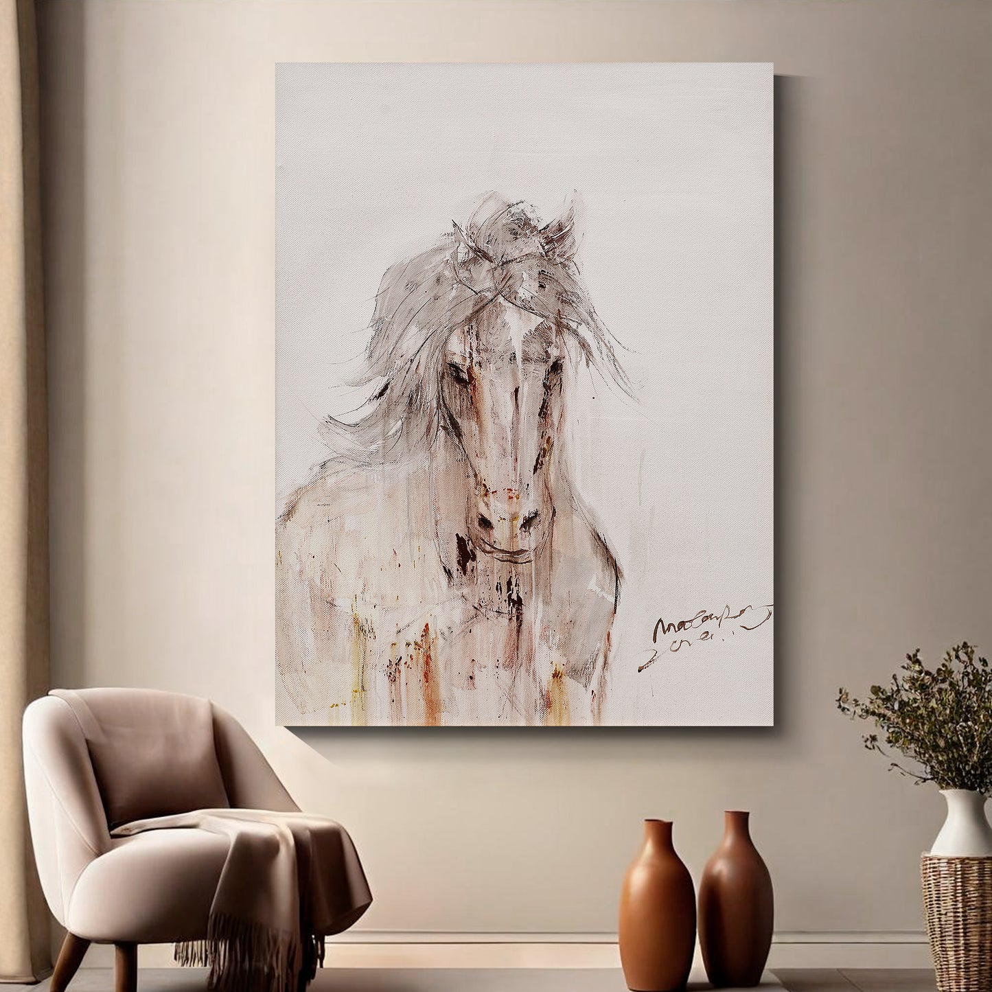 Modern abstract wall art, hand-painted oil painting