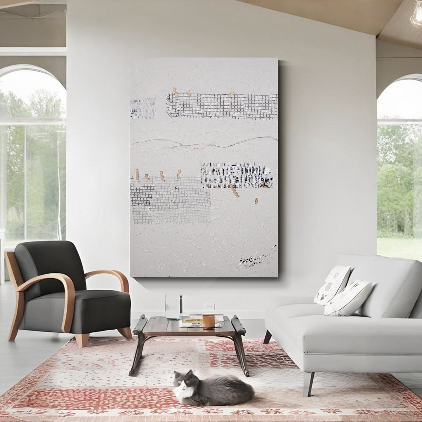 Modern abstract wall art, hand-painted oil painting