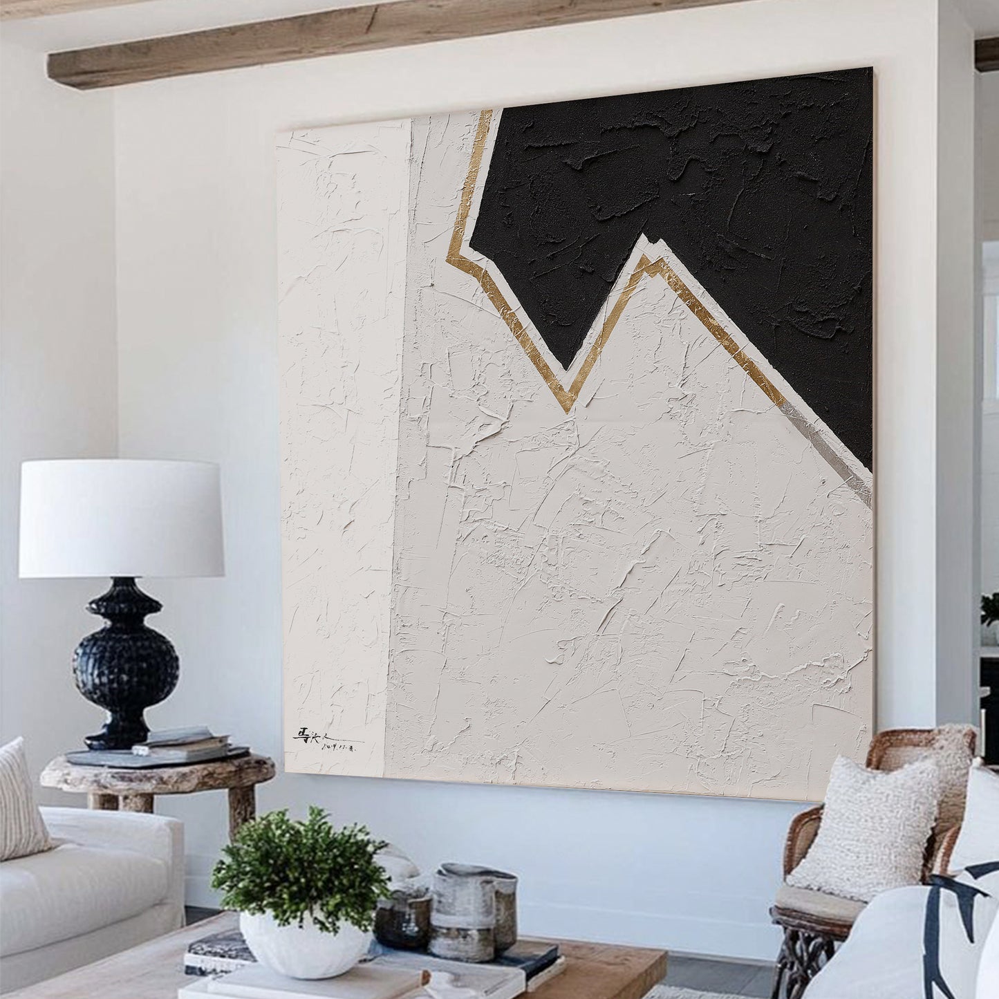 Modern abstract wall art, hand-painted oil painting