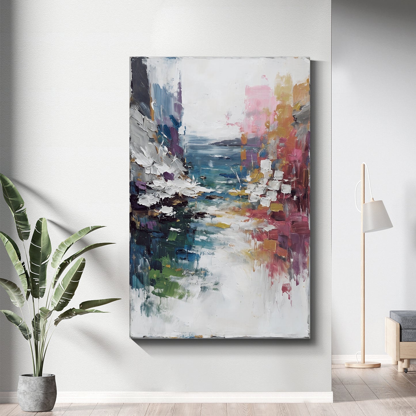 Modern abstract wall art, hand-painted oil painting