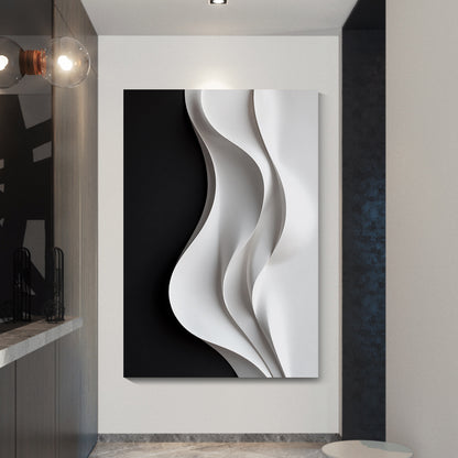 Beige and black Wall Sculptures, 3D Wood Wall Art, Minimalist Wall Hanging Home Decor