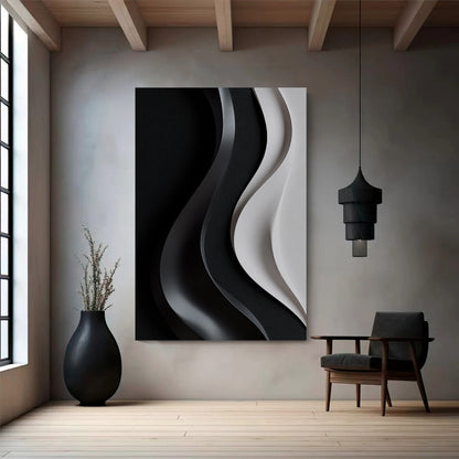 Beige and black Wall Sculptures, 3D Wood Wall Art, Minimalist Wall Hanging Home Decor