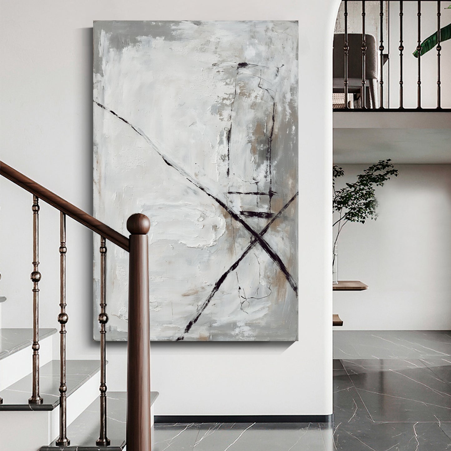 Modern abstract wall art, hand-painted oil painting