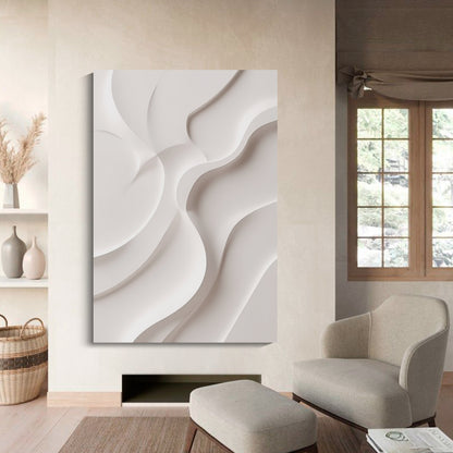 Beige Wall Sculptures, 3D Wood Wall Art, Minimalist Wall Hanging Home Decor