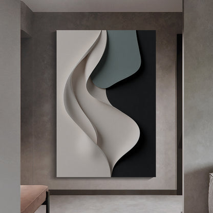 Beige, black, and dark greenWall Sculptures, 3D Wood Wall Art, Minimalist Wall Hanging Home Decor