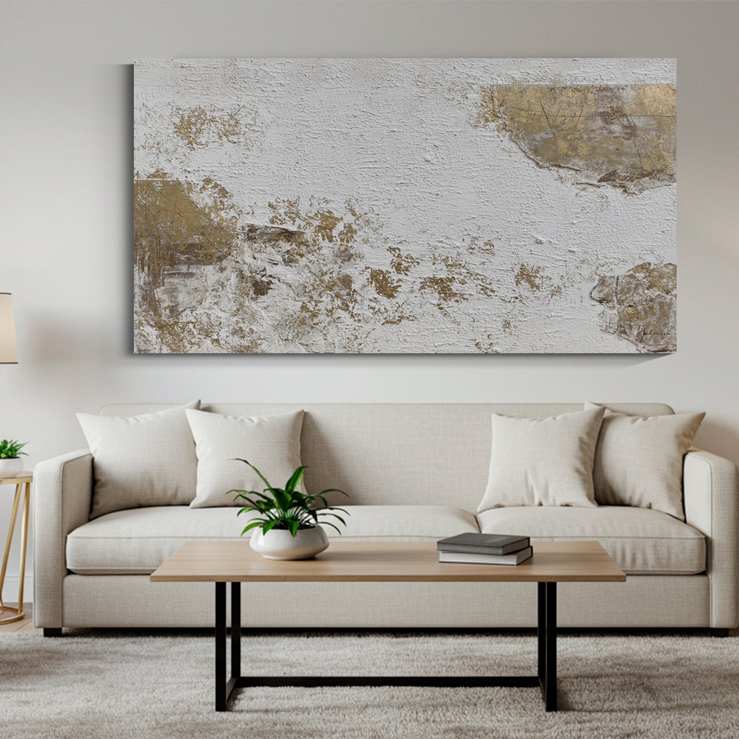 Banner modern abstract wall art, hand-painted oil painting