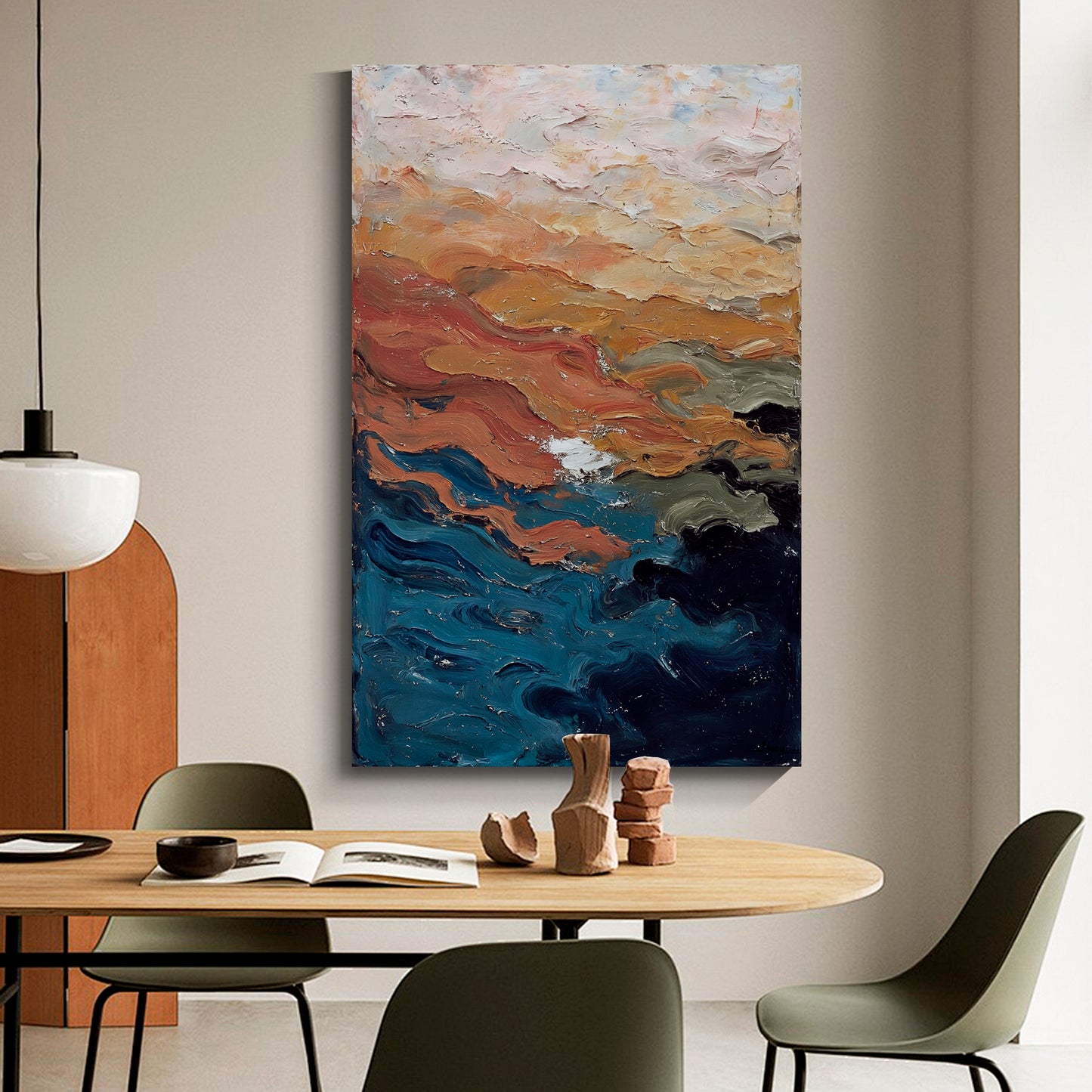 Modern abstract wall art, hand-painted oil painting