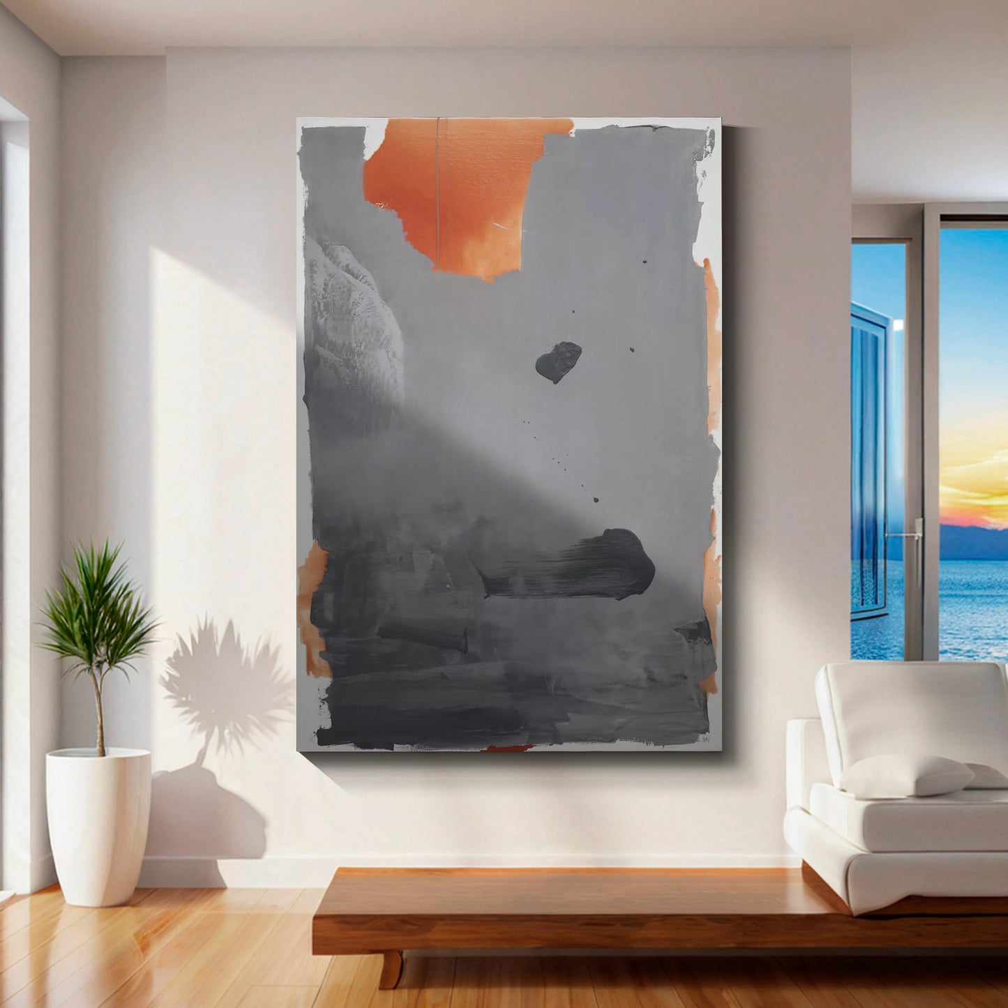 Modern abstract wall art, hand-painted oil painting