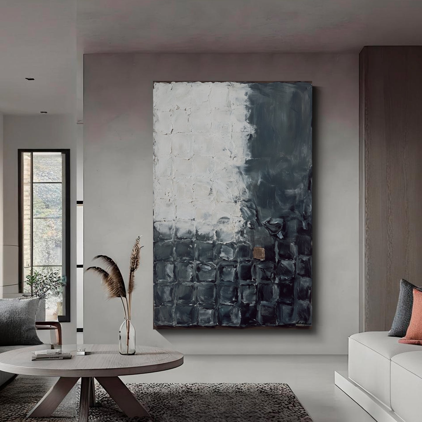 Modern abstract wall art, hand-painted oil painting