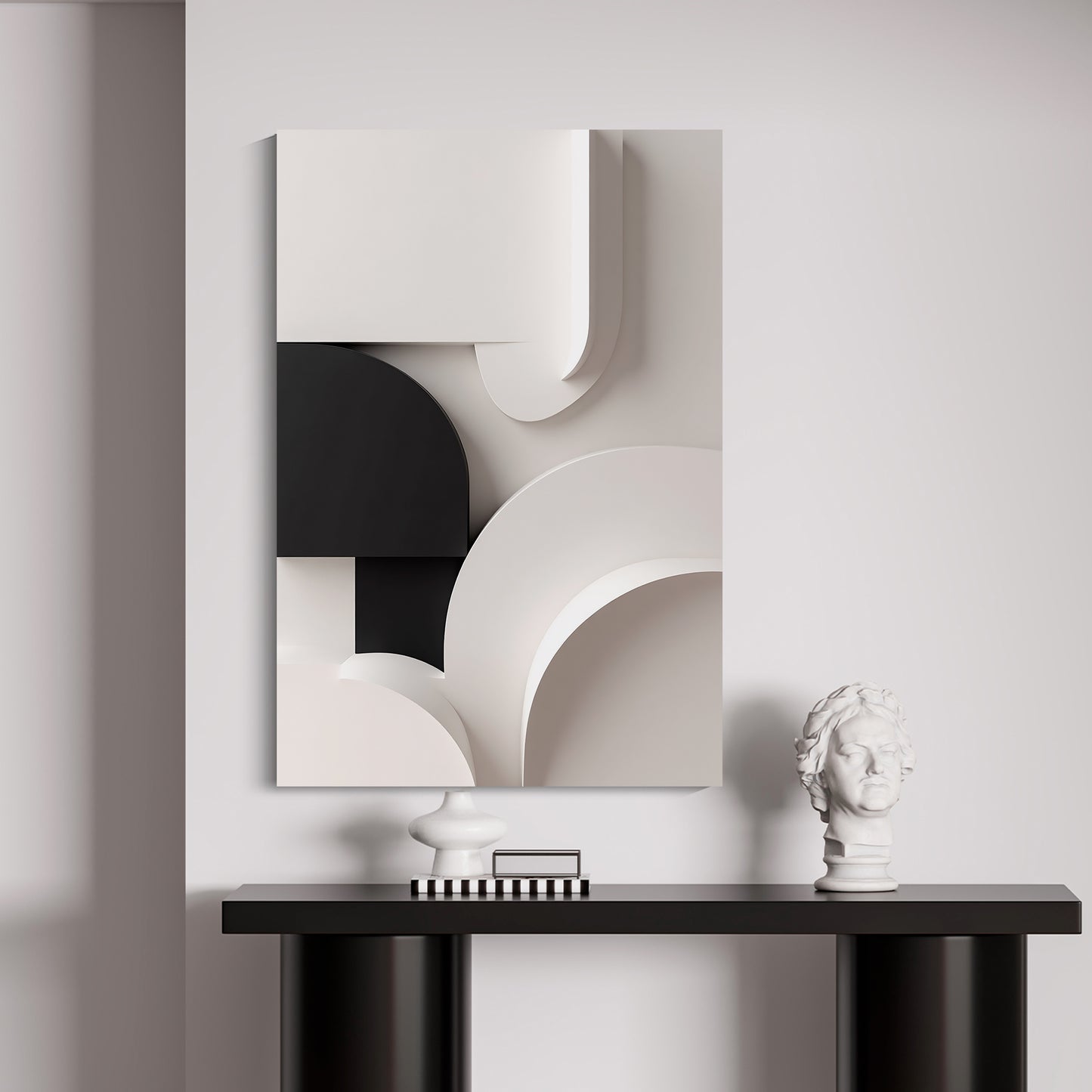 Beige and black Wall Sculptures, 3D Wood Wall Art, Minimalist Wall Hanging Home Decor