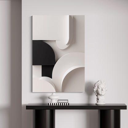 Beige and black Wall Sculptures, 3D Wood Wall Art, Minimalist Wall Hanging Home Decor