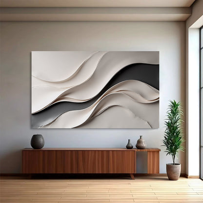 Beige and black Wall Sculptures, 3D Wood Wall Art, Minimalist Wall Hanging Home Decor
