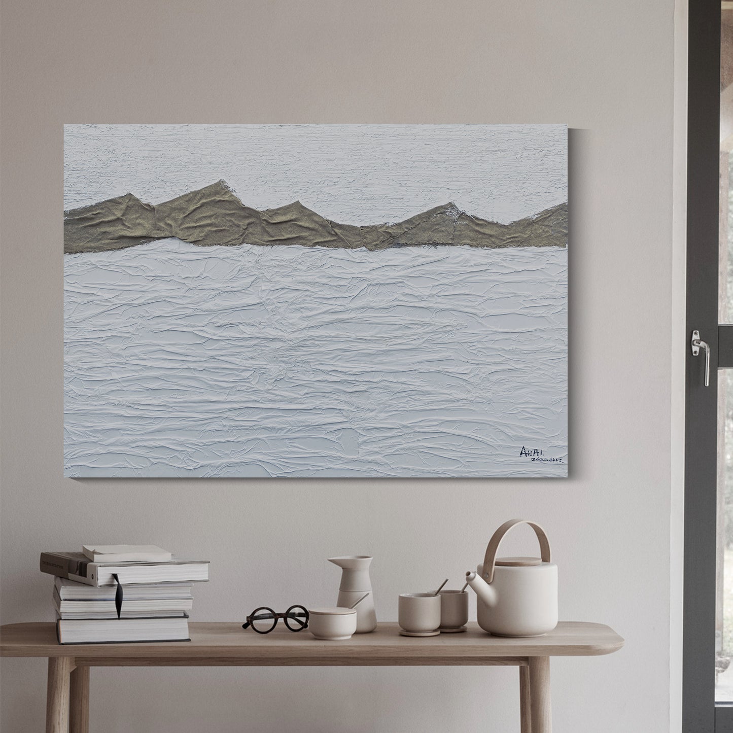 Banner modern abstract wall art, hand-painted oil painting