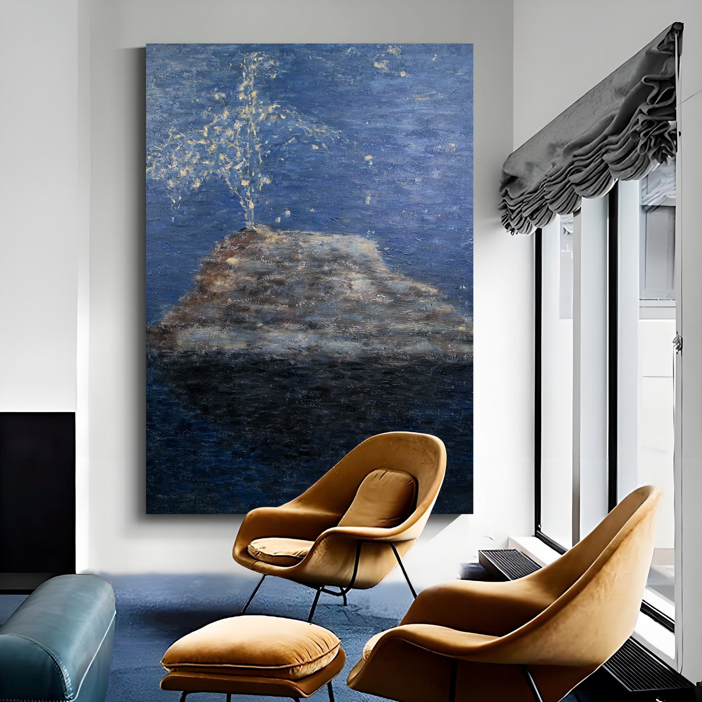 Modern abstract wall art, hand-painted oil painting
