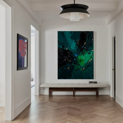 Abstract Oil Painting Wall Art Handmade Canvas Painting, Modern Home Decor Hand Painted: Green