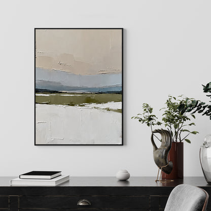 Hand-printed Minimalist Abstract Landscape Oil Painting Wall Art Handmade Canvas Painting