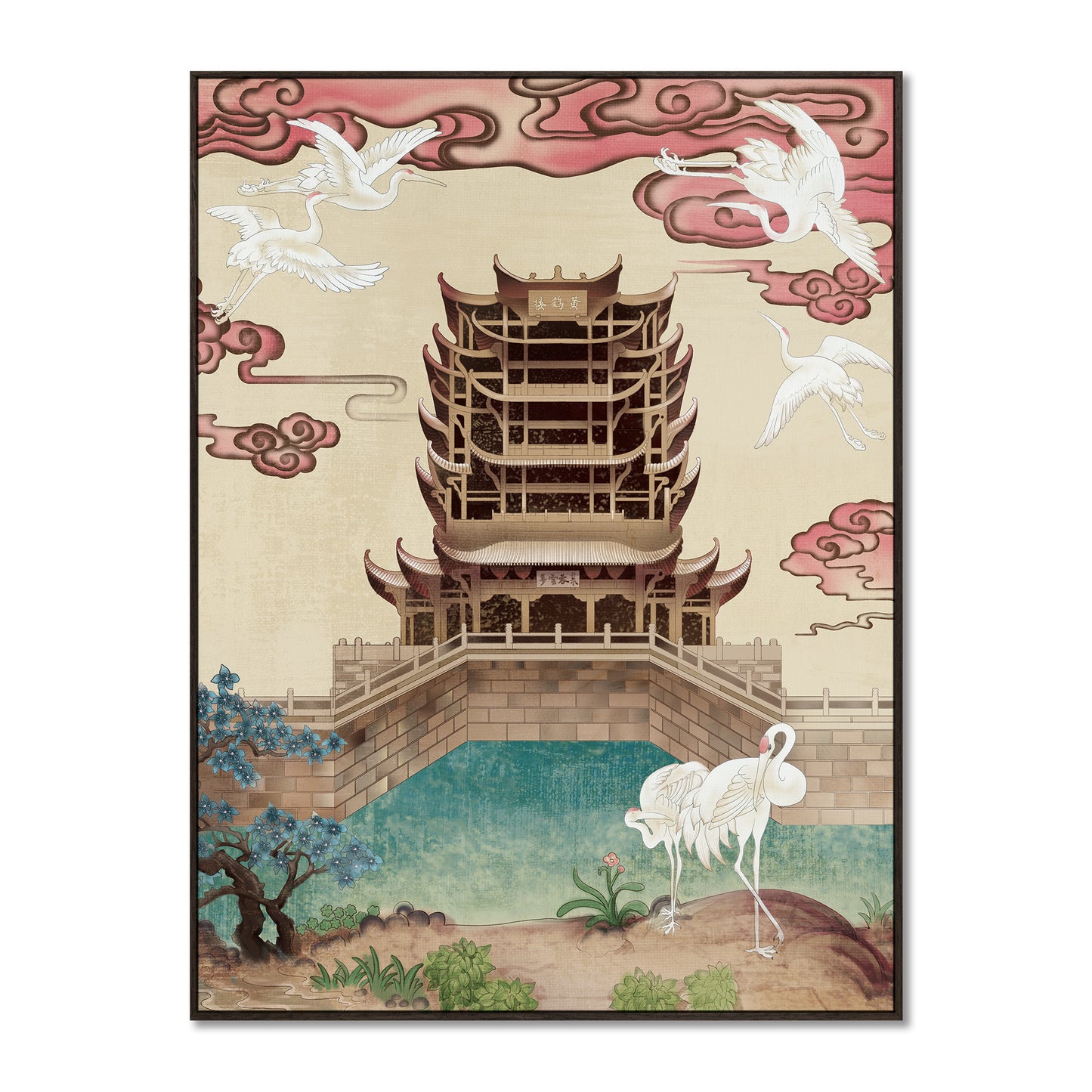 "Chinese architecture"hand-stretched canvas prints