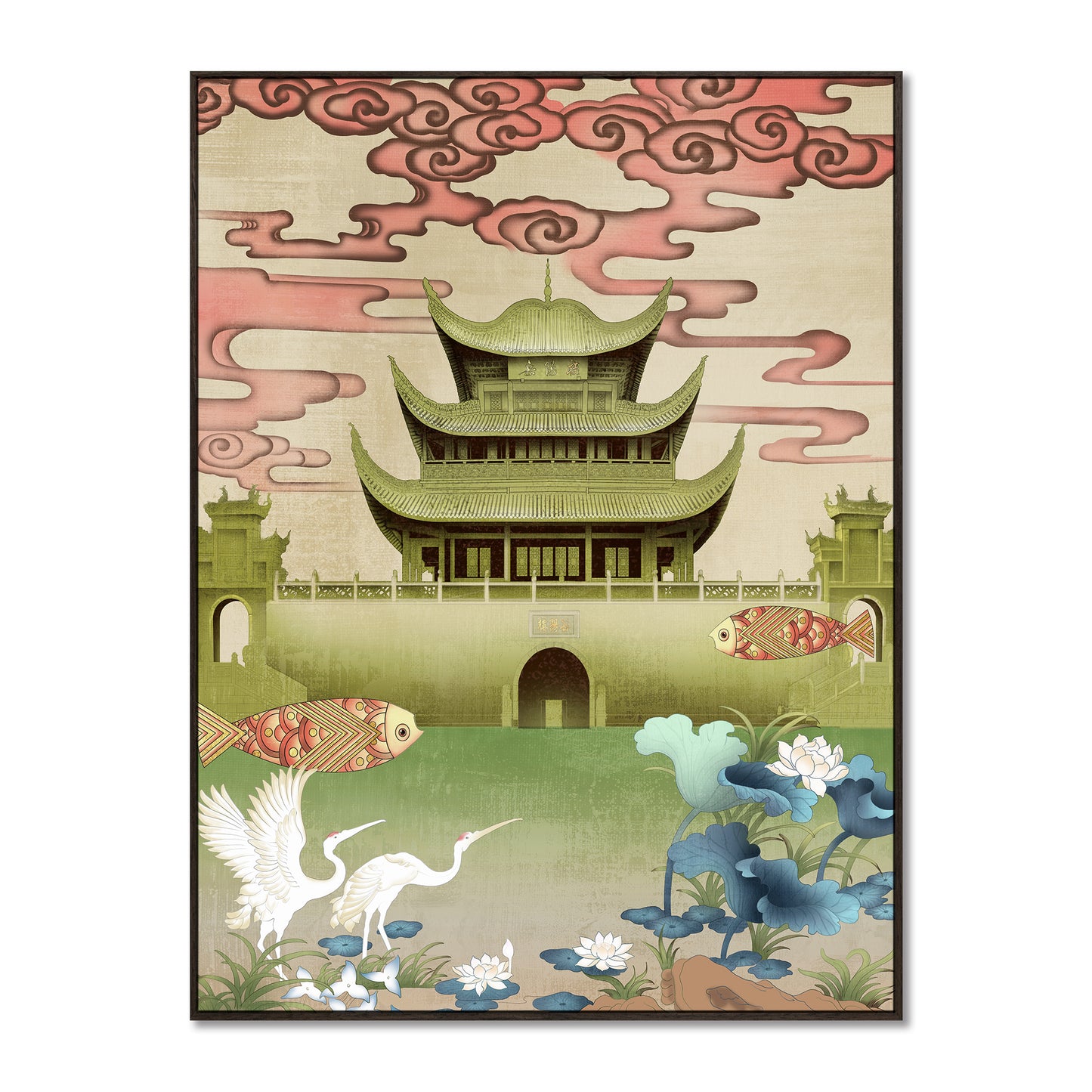 "Chinese architecture"hand-stretched canvas prints