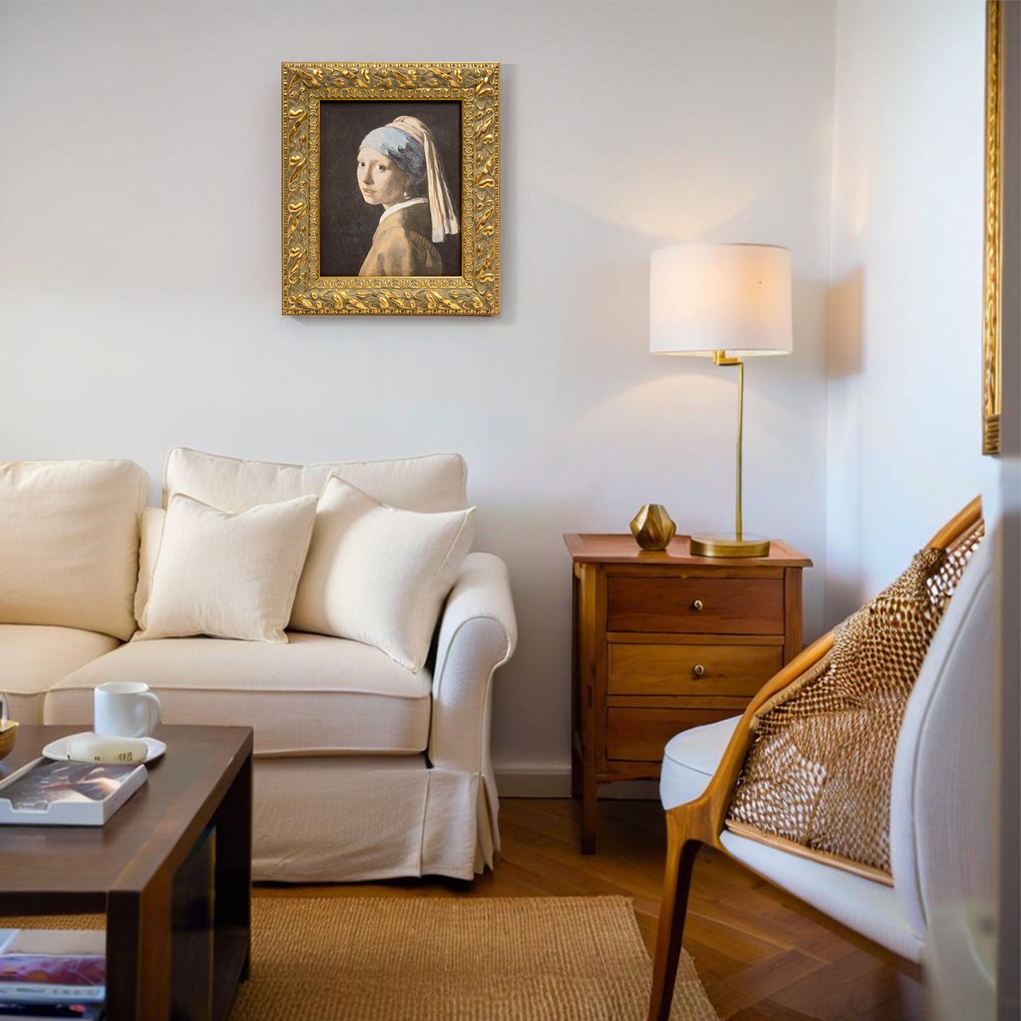 Solid Wood Frame for 8x10 Canvas Paintings, Finished Antique Ornate Retro Gold Canvas Frames for Oil Painting Art Prints, for Home Living Room Wall Decor (Empty Frame Only, No Backboard and Glass)