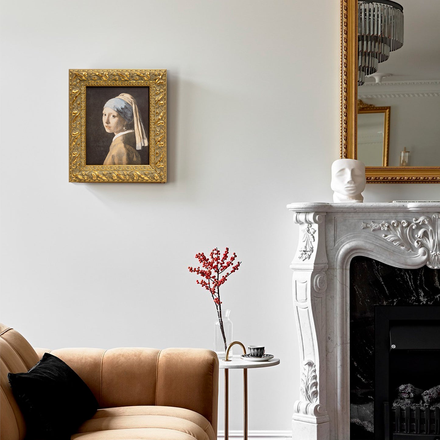 Solid Wood Frame for 8x10 Canvas Paintings, Finished Antique Ornate Retro Gold Canvas Frames for Oil Painting Art Prints, for Home Living Room Wall Decor (Empty Frame Only, No Backboard and Glass)