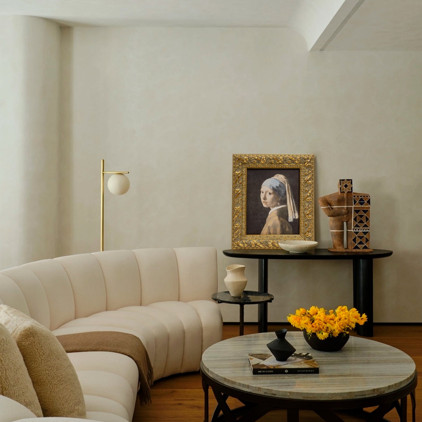 Solid Wood Frame for 8x10 Canvas Paintings, Finished Antique Ornate Retro Gold Canvas Frames for Oil Painting Art Prints, for Home Living Room Wall Decor (Empty Frame Only, No Backboard and Glass)