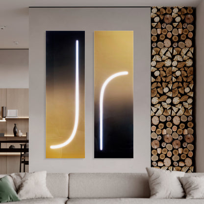 Curved Line Lighting Installation Art