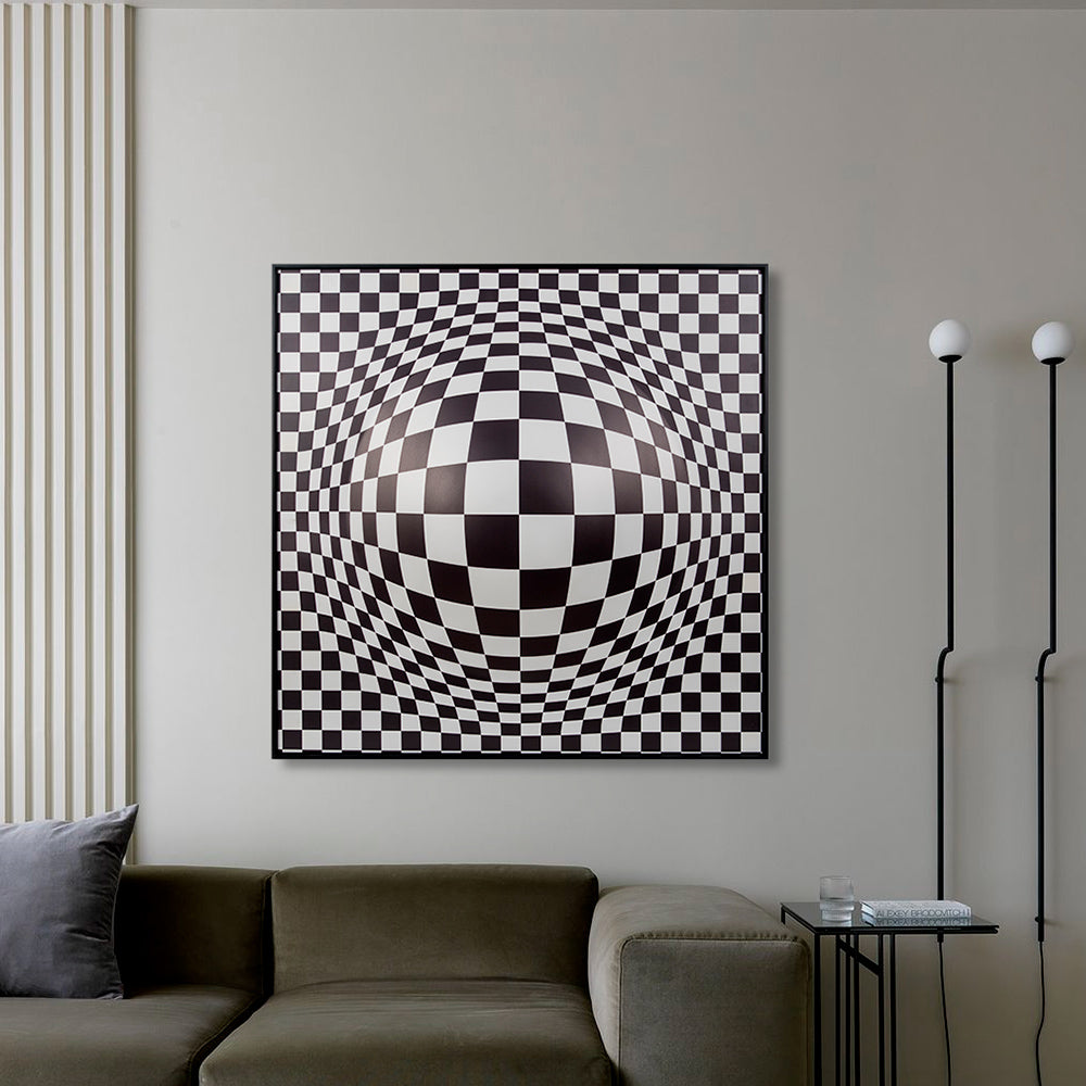 Black and White Illusion Acrylic Installation Art