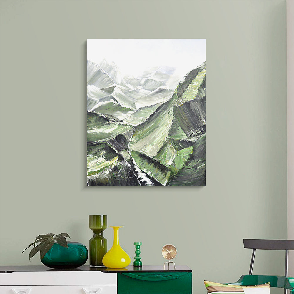 Green Mountains Acrylic Painting