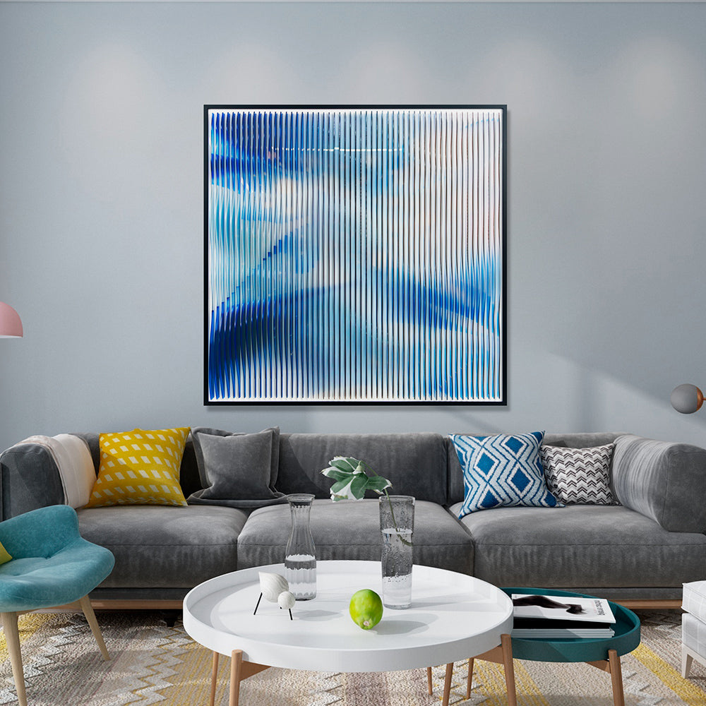 Blue Watercolor Acrylic Installation Art