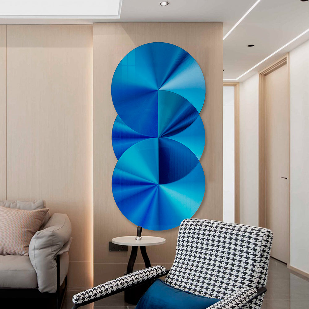 Blue Record Acrylic Installation Art