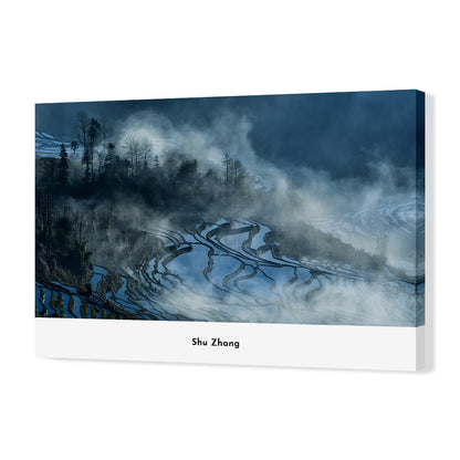 Terraced Fields Surrounded By Mist-Shu Zhang