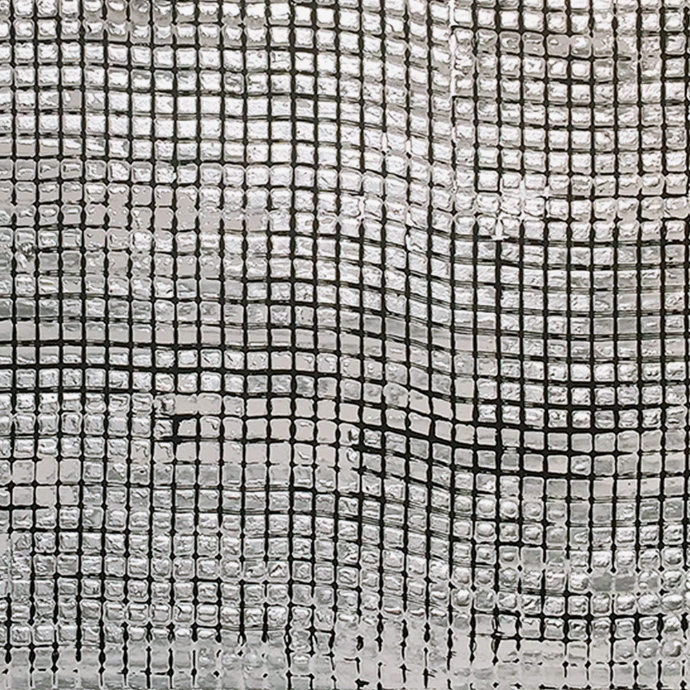 Silver Mosaic Mixed Media Painting