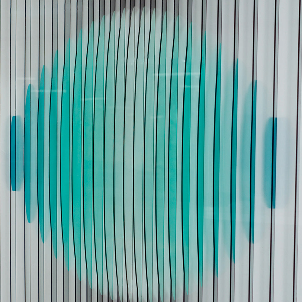 Cyan Circle Acrylic Installation Art